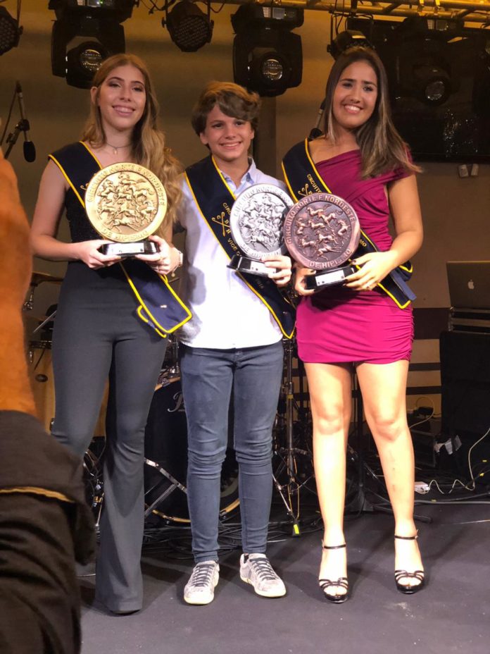 Sarau Erel, Eduardo Benevides, Zaíra Parente- campeões em 1,20m; 1,10m e 1,00m